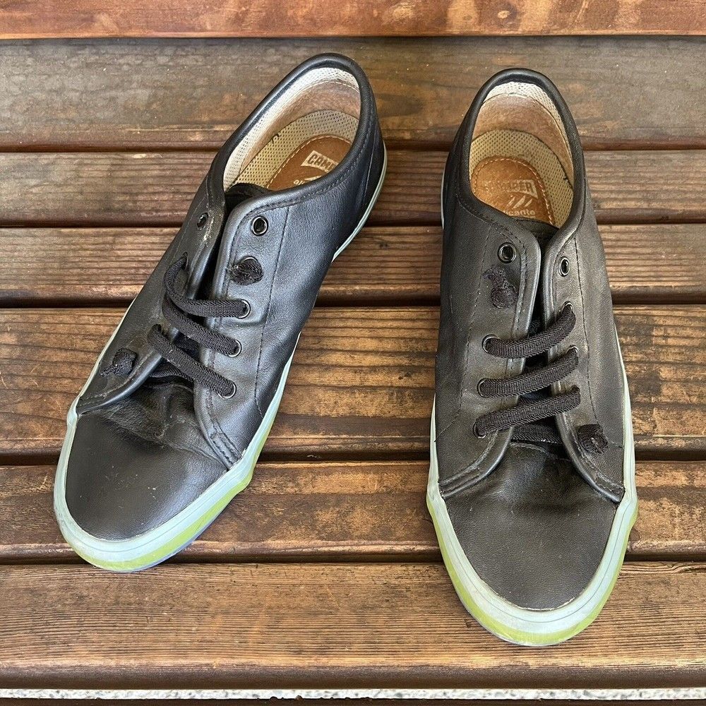 Camper Portol Black Sneakers Leather Low Top Lace 21888-006 Women's SZ 41 US 11
